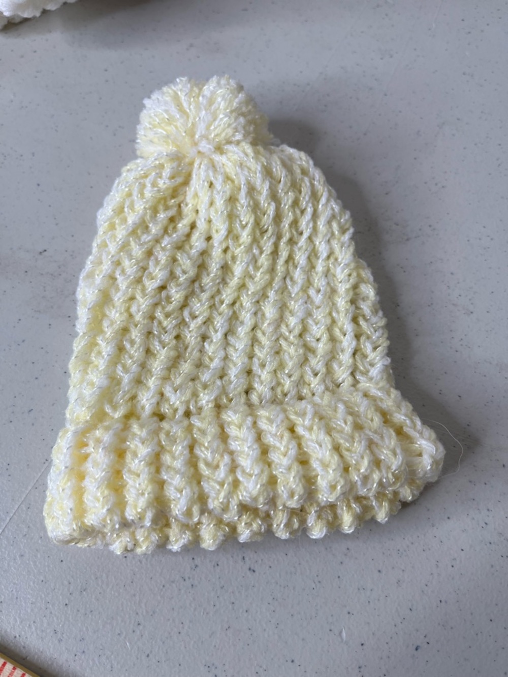 Newborn Baby Beanie - Pale Yellow